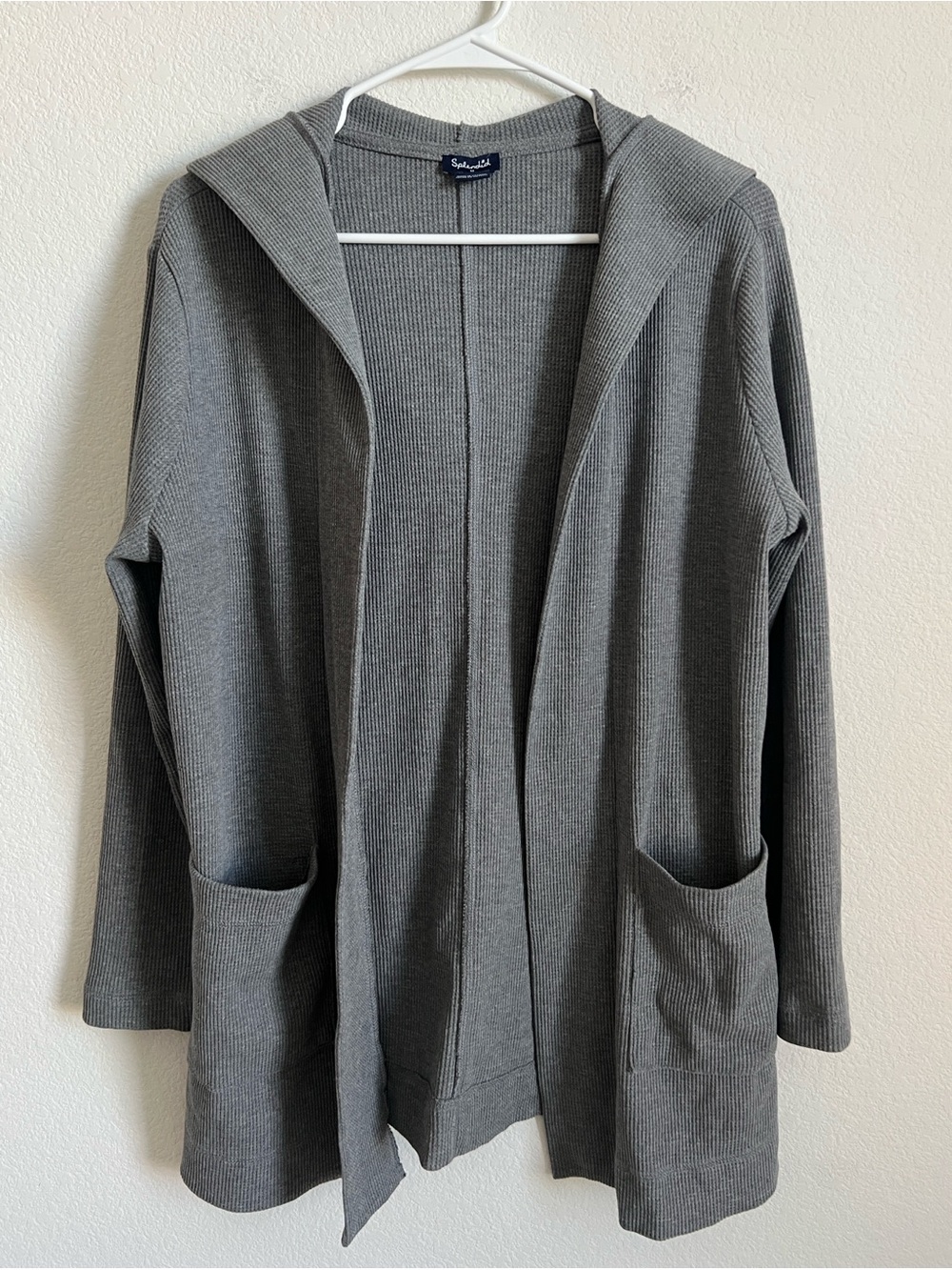 Splendid Gray Knit Hooded Cardigan